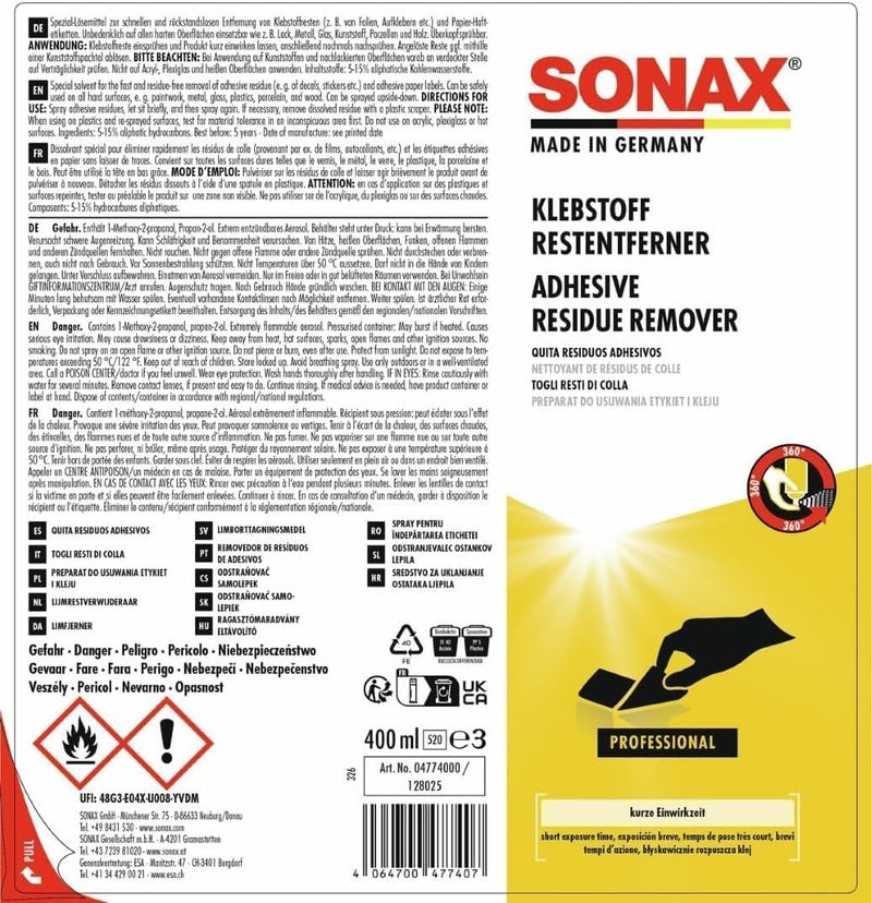 SONAX Adhesive Residue Remover (400 ml) - Image 3